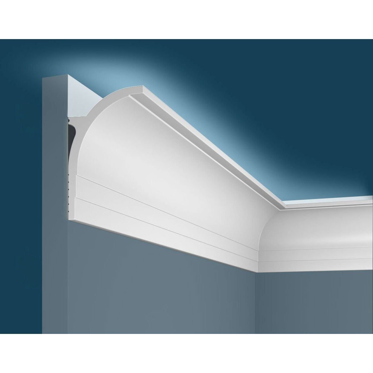Карниз под подсветку Cosca Decor (Коска) KX045, 85х55, 2000 мм, Экополимер