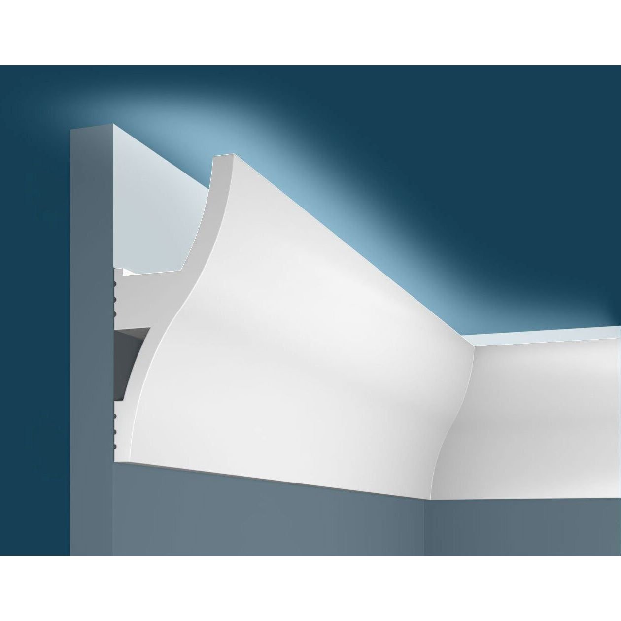 Карниз под подсветку Cosca Decor (Коска) KX002, 120х53, 2000 мм, Экополимер