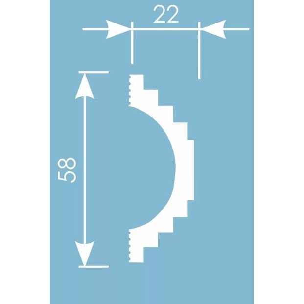 Молдинг Cosca Decor (Коска) MX051, 58х22, 2000 мм, Экополимер