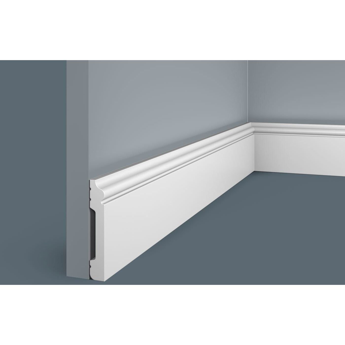 Плинтус потолочный Cosca Decor (Коска) PX002, 79х13, 2000 мм, Белый Экополимер