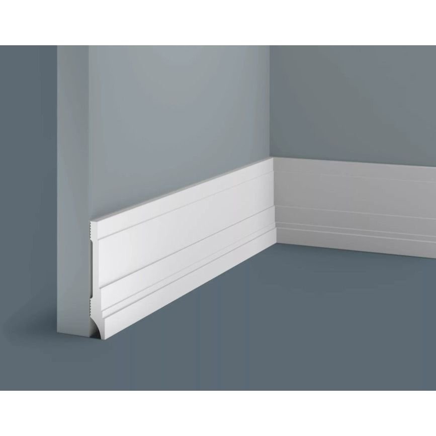 Плинтус потолочный Cosca Decor (Коска) PX042, 83х12, 2000 мм, Белый Экополимер
