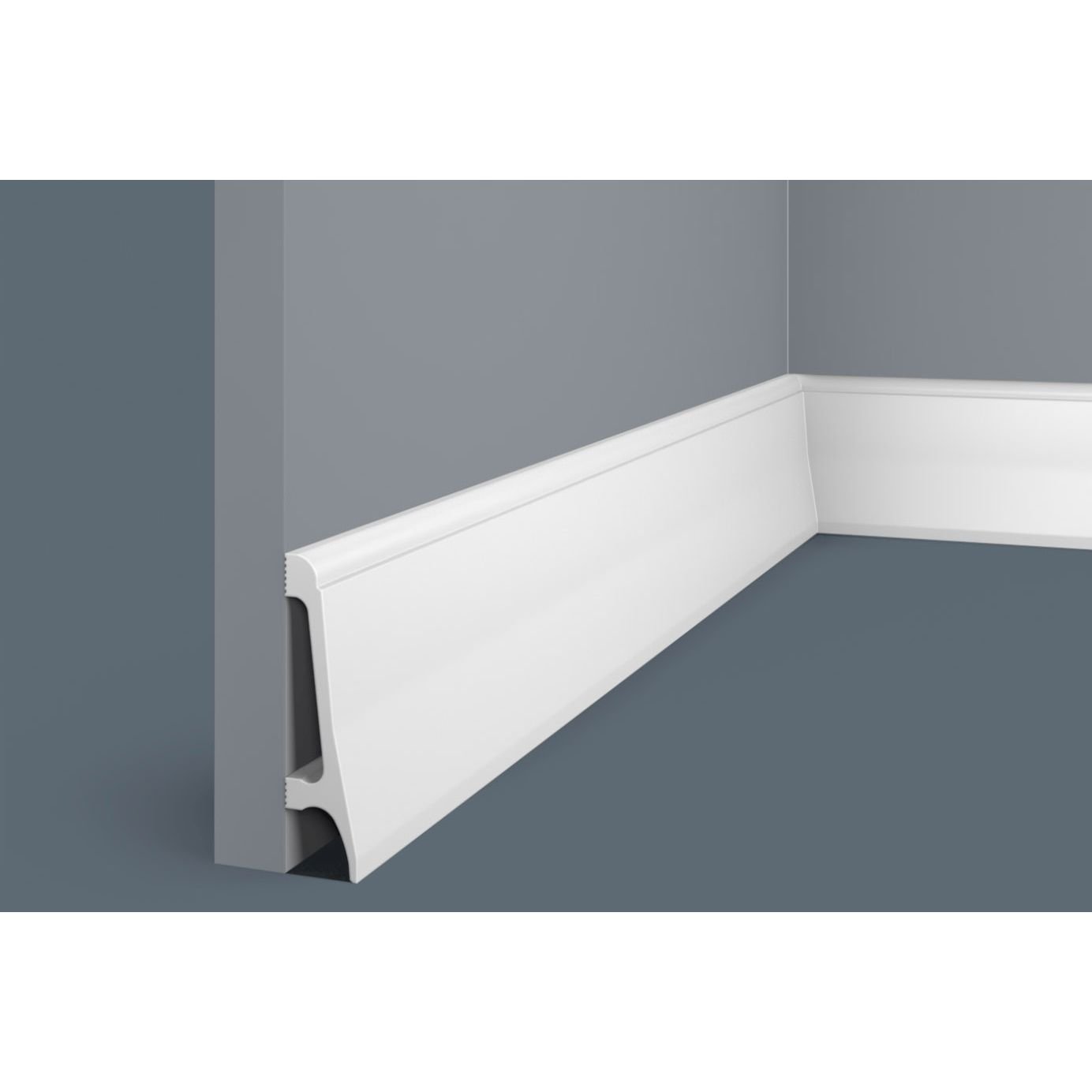 Плинтус потолочный Cosca Decor (Коска) PX018, 80х20, 2000 мм, Белый Экополимер