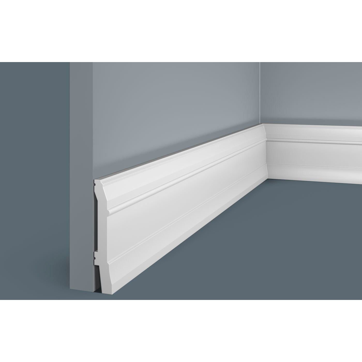 Плинтус потолочный Cosca Decor (Коска) PX020, 85х15, 2000 мм, Белый Экополимер
