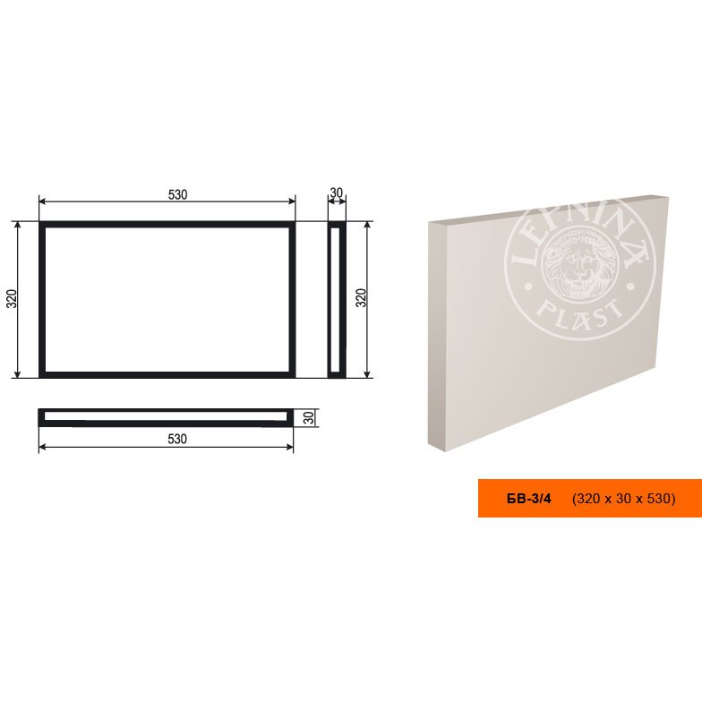 Фасадный боссаж Lepninaplast (Лепнинапласт), 320х30х530 мм, Пенополистирол, БВ-3/4