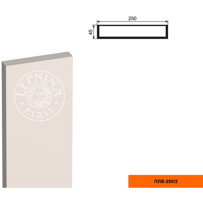 Фасадная пилястра составная Lepninaplast (Лепнинапласт), Тело, 250х45х2500 мм, Пенополистирол, ПЛВ-250/2