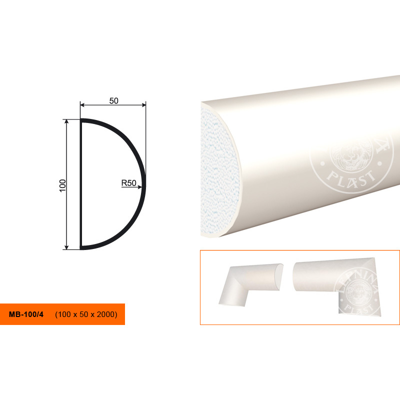 Фасадный молдинг Lepninaplast (Лепнинапласт), 100х50х2000 мм, Пенополистирол, МВ-100/4