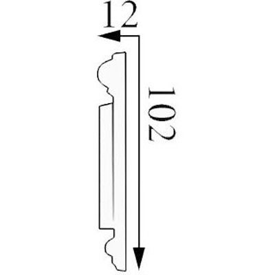 Молдинг Прима Лепнина (Prima Lepnina) МД1, 670х10х102 мм