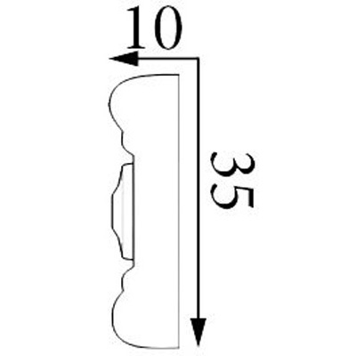 Молдинг Прима Лепнина (Prima Lepnina) МД14, 500х10х35 мм