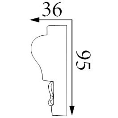 Молдинг Прима Лепнина (Prima Lepnina) МД16, 800х36х95 мм