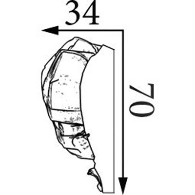 Молдинг Прима Лепнина (Prima Lepnina) МД37, 550х34х70 мм