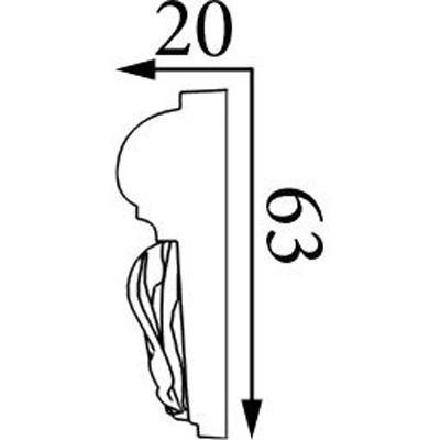 Молдинг Прима Лепнина (Prima Lepnina) МД49, 700х20х63 мм