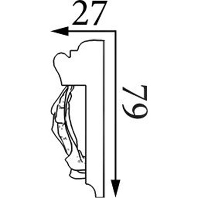 Молдинг Прима Лепнина (Prima Lepnina) МД53, 770х27х79 мм