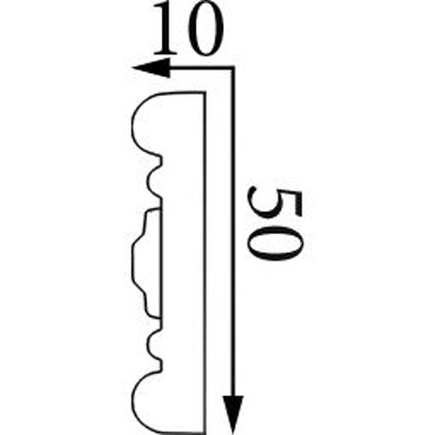 Молдинг Прима Лепнина (Prima Lepnina) МД56, 670х10х50 мм