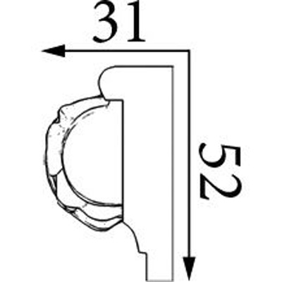 Молдинг Прима Лепнина (Prima Lepnina) МД62, 500х31х52 мм