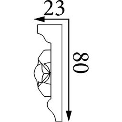 Молдинг Прима Лепнина (Prima Lepnina) МД63, 800х23х80 мм