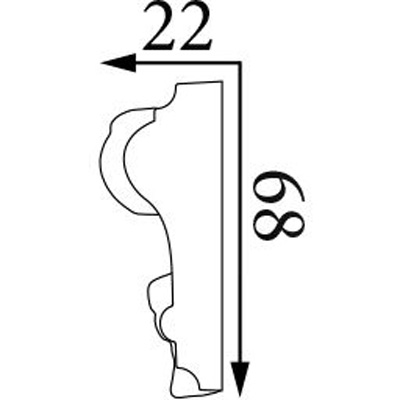 Молдинг Прима Лепнина (Prima Lepnina) МД68, 700х22х68 мм