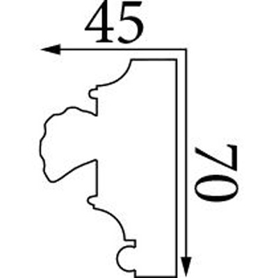 Молдинг Прима Лепнина (Prima Lepnina) МД90, 1080х45х70 мм