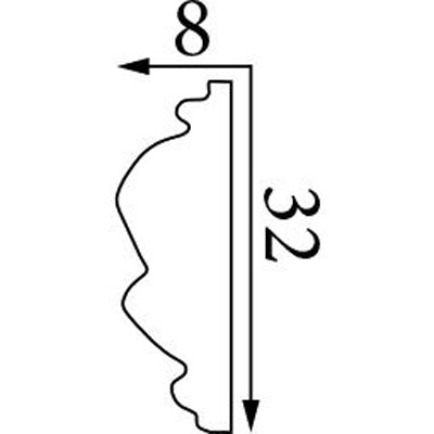 Молдинг Прима Лепнина (Prima Lepnina) МД94, 490х8х32 мм