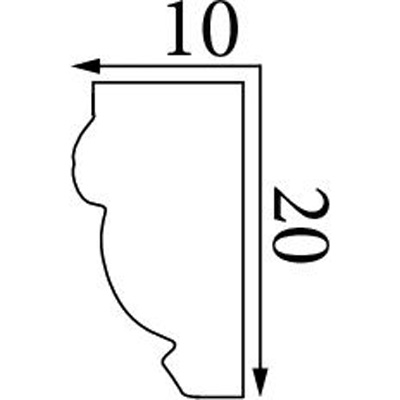 Молдинг Прима Лепнина (Prima Lepnina) МД95, 360х10х20 мм