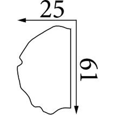 Молдинг Прима Лепнина (Prima Lepnina) МД99, 980х25х80 мм
