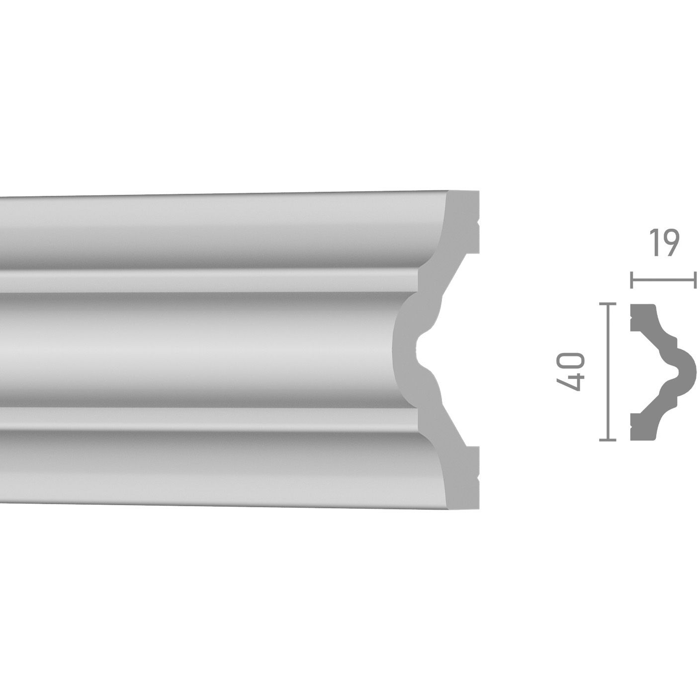 Молдинг ударопрочный R-Line (Р-Лайн) 40x19x2000 мм R2-04019