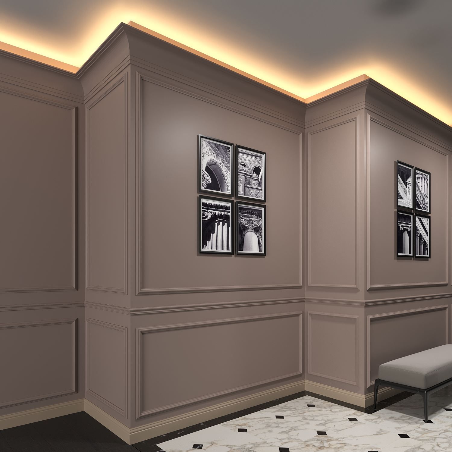 Плинтус ударопрочный R-Line (Р-Лайн) 99x14x2000 мм R1-09914