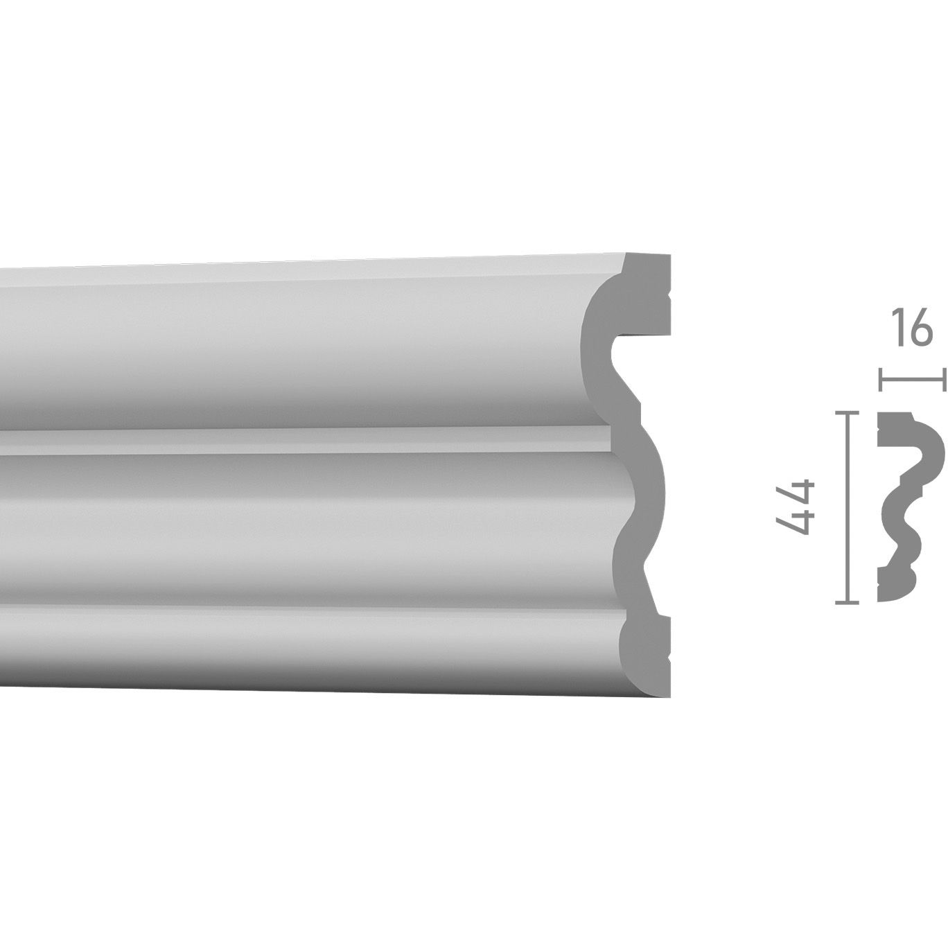 Молдинг ударопрочный R-Line (Р-Лайн) 44x16x2000 мм R2-04416