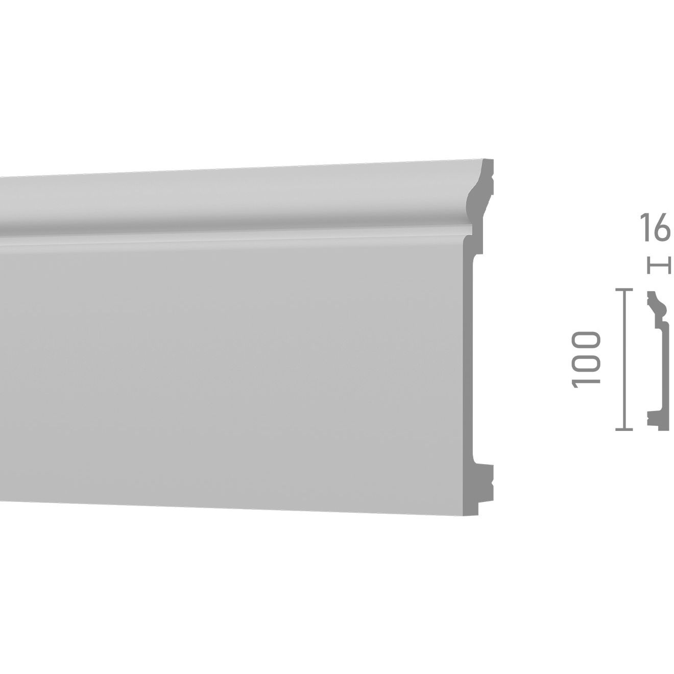Плинтус ударопрочный R-Line (Р-Лайн) 100х16x2000 мм R1-10016