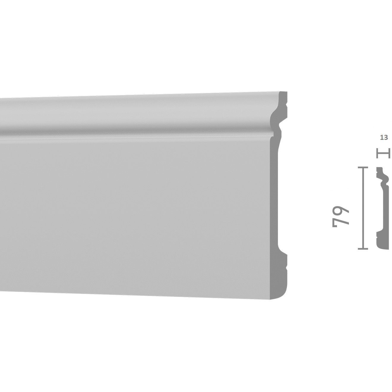 Плинтус ударопрочный R-Line (Р-Лайн) 79х13x2000 мм R1-07913