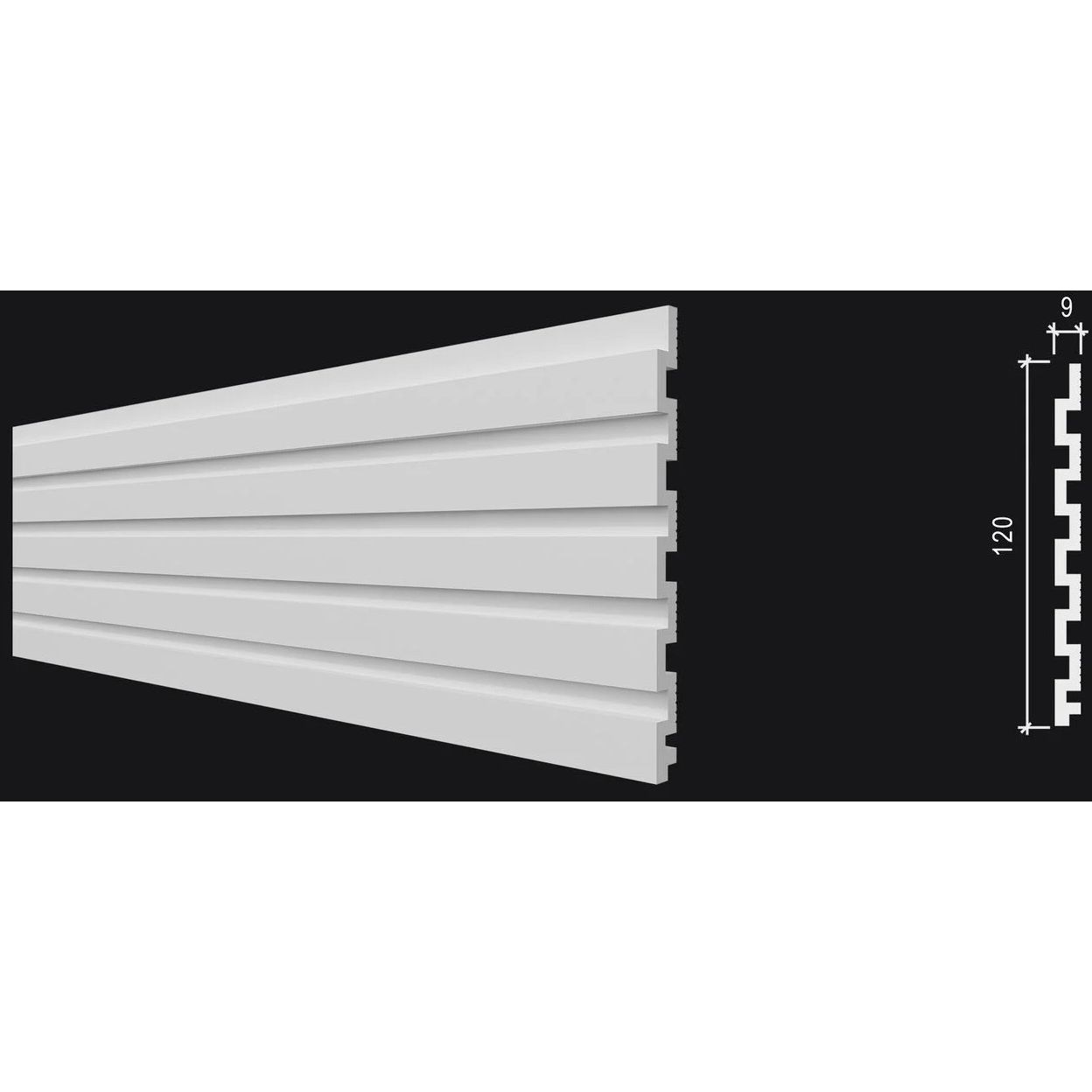 Панель ударопрочная R-Line (Р-Лайн) дюрополимер 120x9x2900 мм R3-204