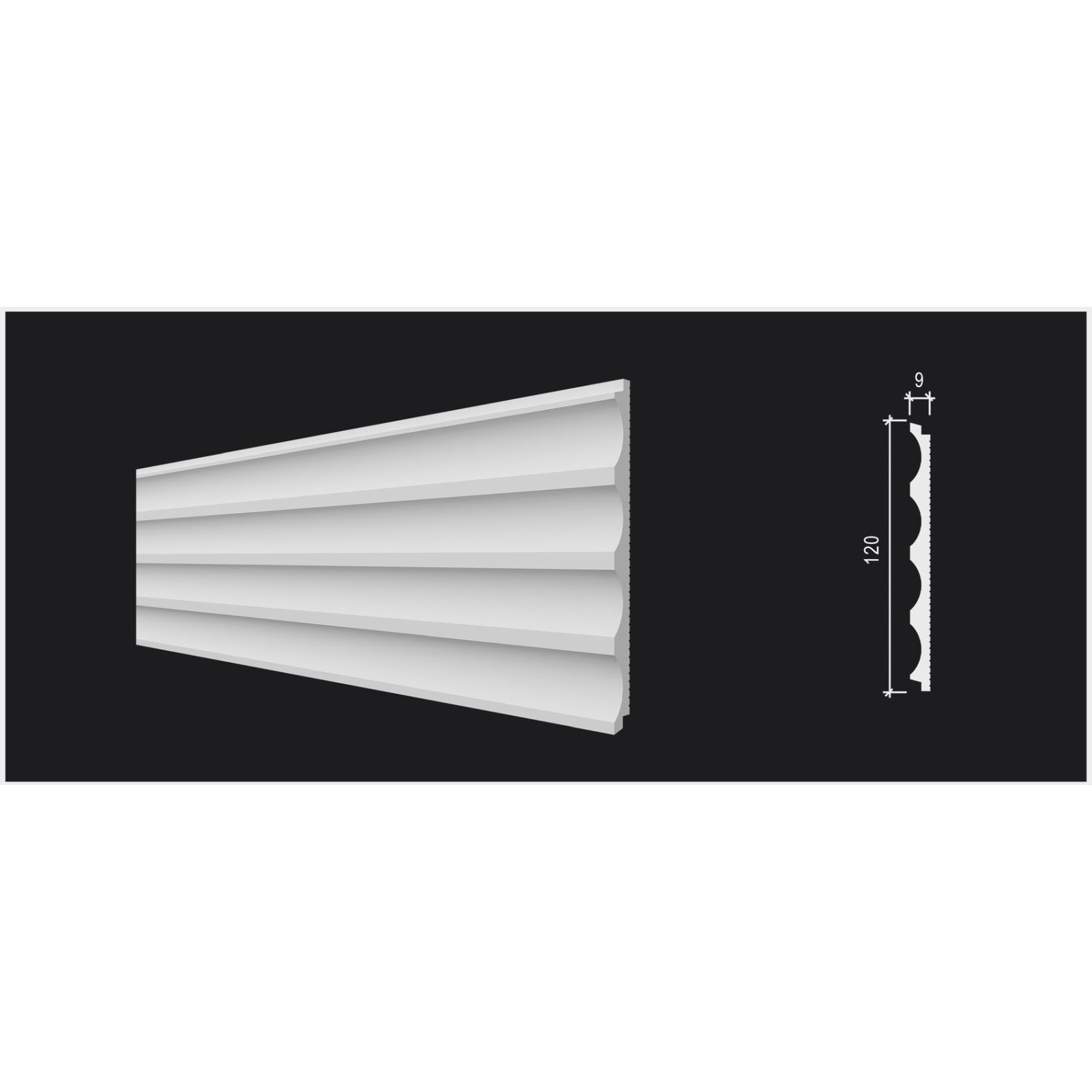 Панель ударопрочная R-Line (Р-Лайн) дюрополимер 120x9x2900 мм R3-202