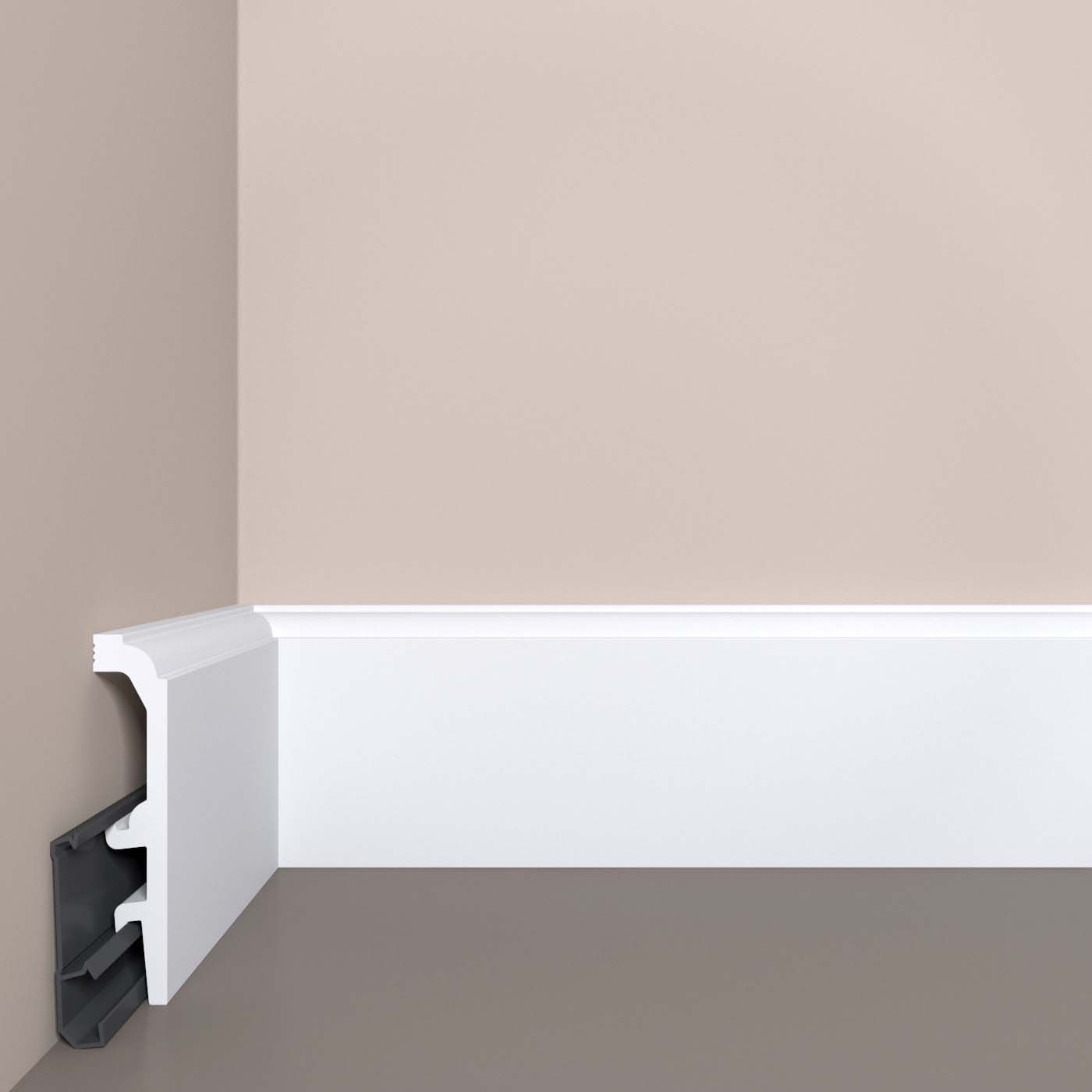 Плинтус напольный с монтажной планкой Bello Deco (Белло Деко) XPS BD П24 МП 2000х20х100 мм, 00-00106995