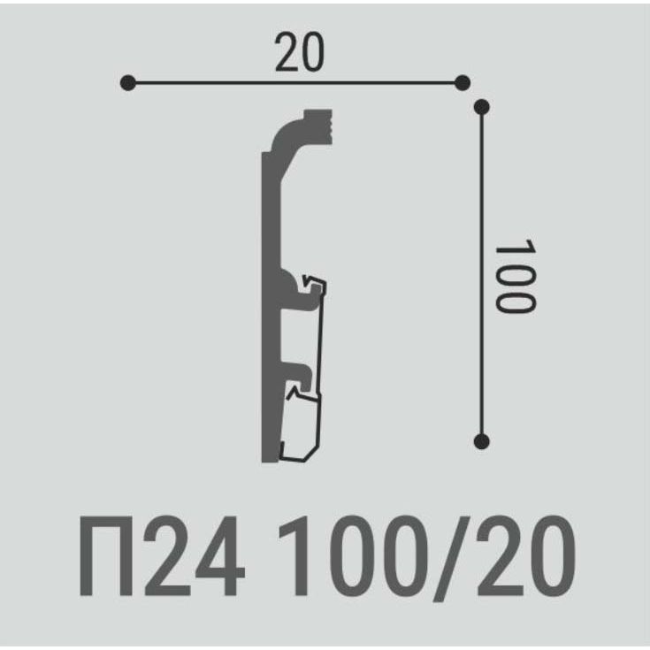 Плинтус напольный с монтажной планкой Bello Deco (Белло Деко) XPS BD П24 МП 2000х20х100 мм, 00-00106995
