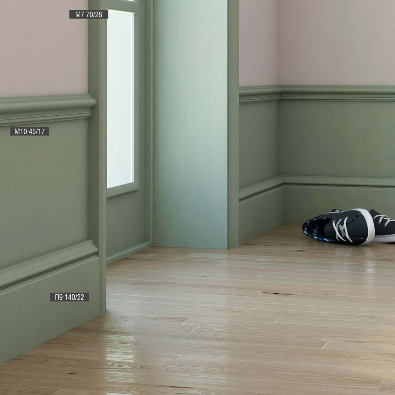 Плинтус напольный Bello Deco (Белло Деко) XPS BD П9 2000х22х140 мм, 00-00004618