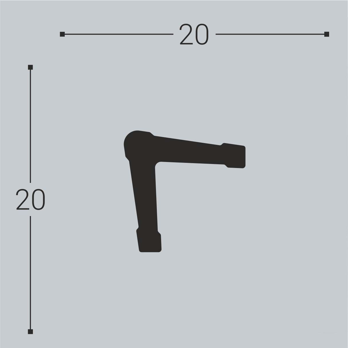 Угол из дюрополимера Bello Deco (Белло Деко) XPS BD У1 2000х20х20 мм, 00-00004604