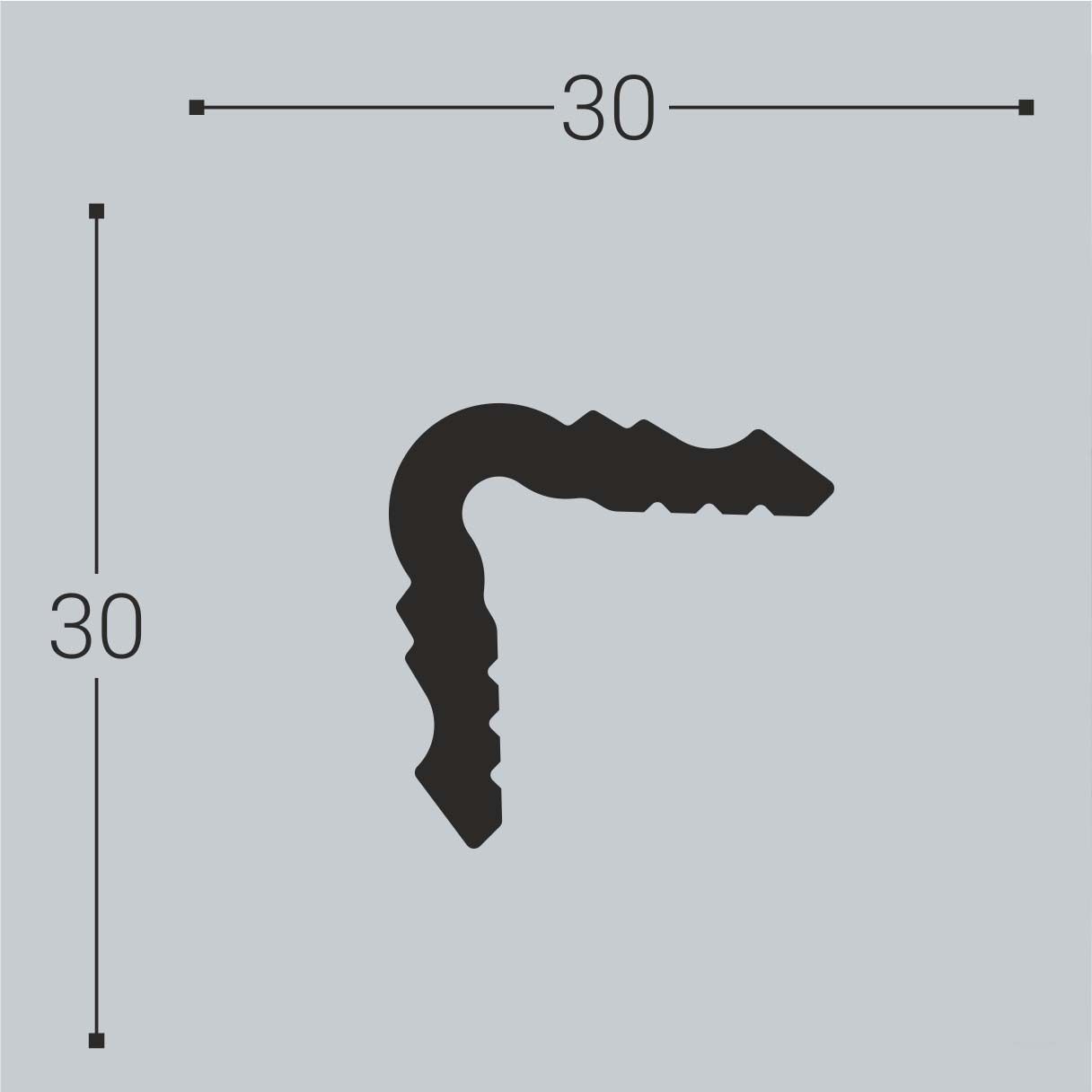 Угол из дюрополимера Bello Deco (Белло Деко) XPS BD У2 2000х30х30 мм, 00-00104202