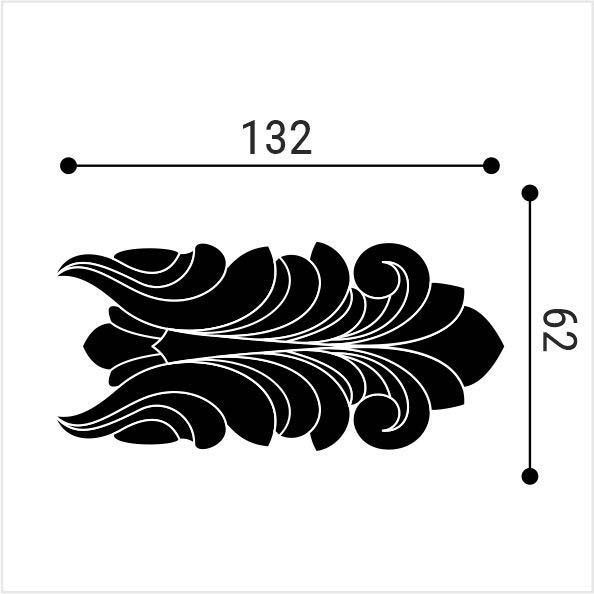 Декоративный угол к молдингу накладной Bello Deco (Белло Деко) PS М12Н2 132х62 мм, КА-00000775 (2 шт.)