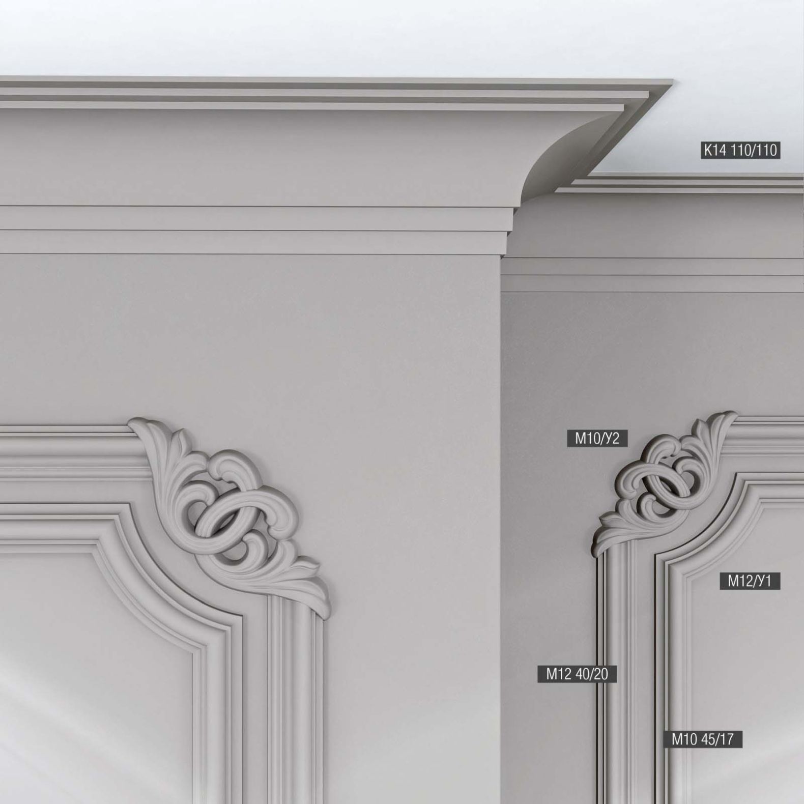 Карниз потолочный Bello Deco (Белло Деко) XPS BD К14 2000х110х110 мм, 00-00104360