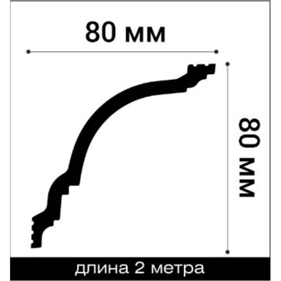 Карниз потолочный Bello Deco (Белло Деко) XPS BD К16 2000х80х80 мм, КА-00000474