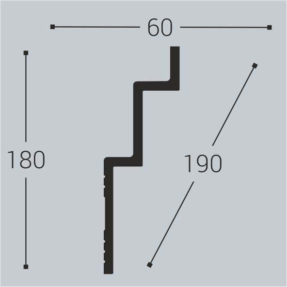 Карниз потолочный Bello Deco (Белло Деко) XPS BD К24 2000х60х180 мм, КА-00000752