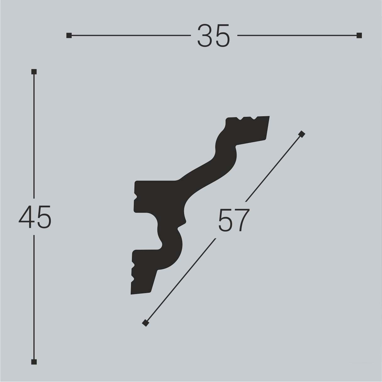 Карниз потолочный Bello Deco (Белло Деко) XPS BD К7 2000х35х45 мм, 00-00004639