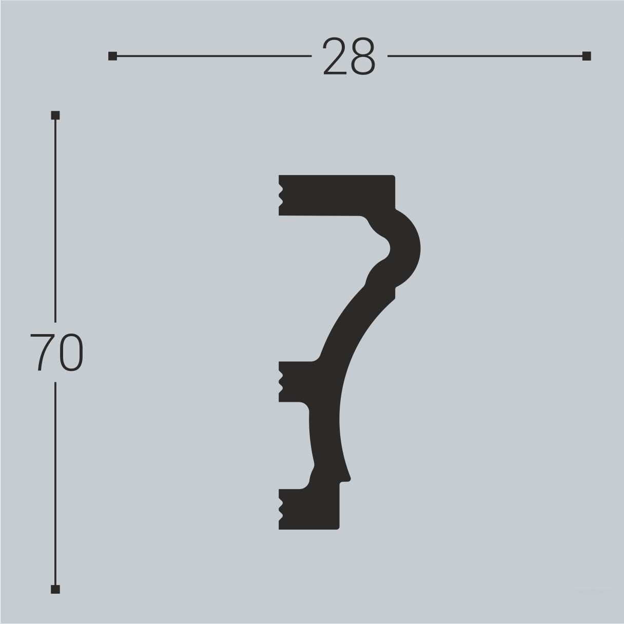 Молдинг Bello Deco (Белло Деко) XPS BD М7 2000х28х70 мм, 00-00107671