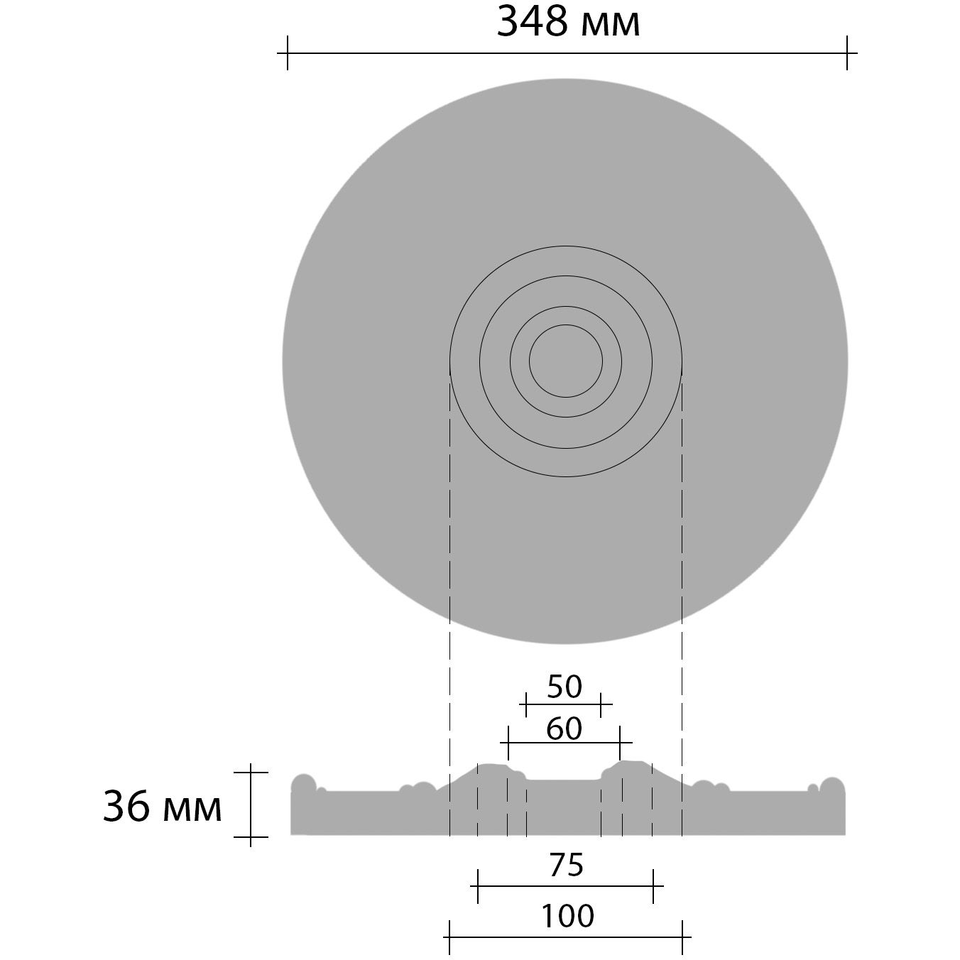 Розетка потолочная Decomaster (Декомастер) 384х348х38 мм DM-0361-60