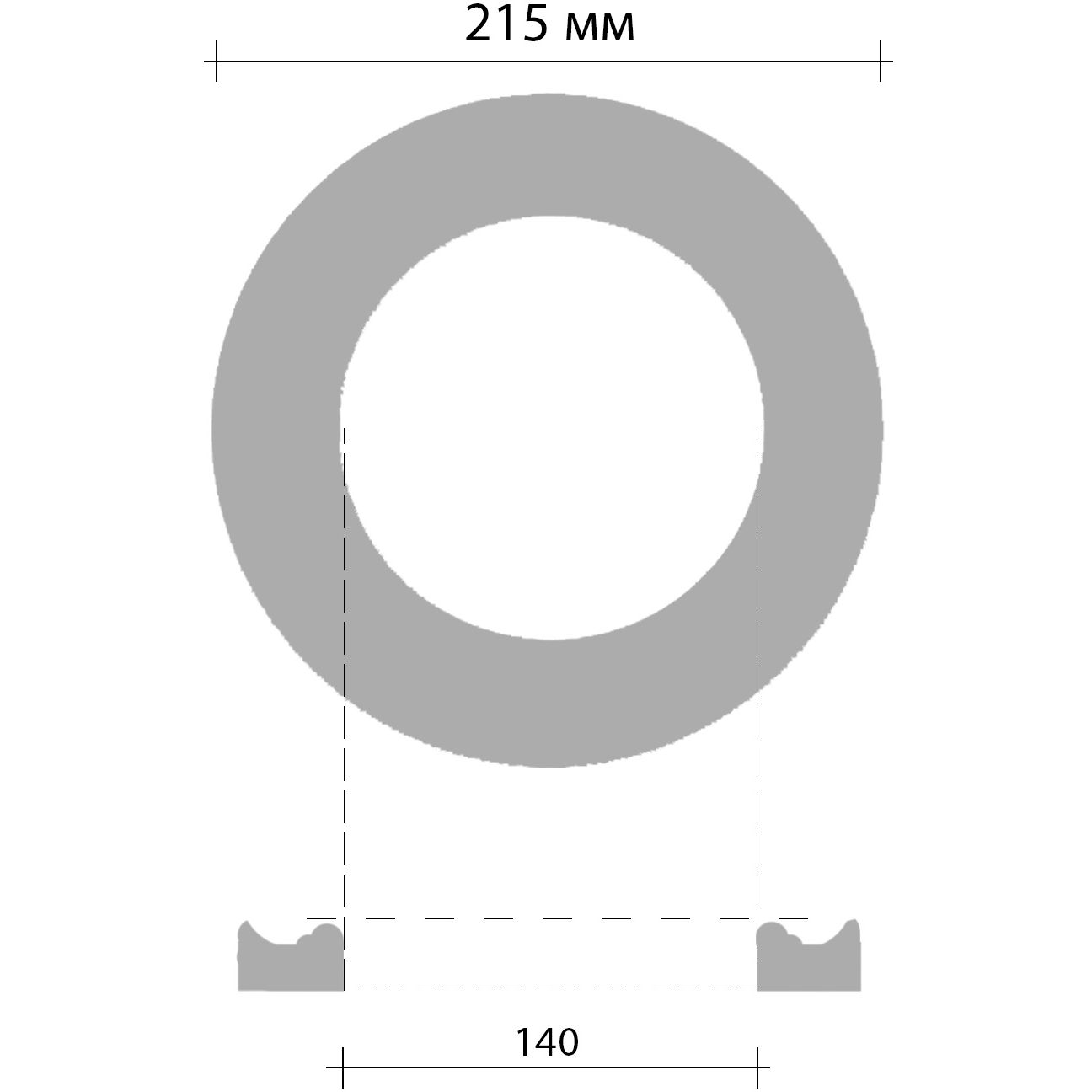 Розетка потолочная Decomaster (Декомастер) внешний d 215 мм, внутренний d 140 мм 80205