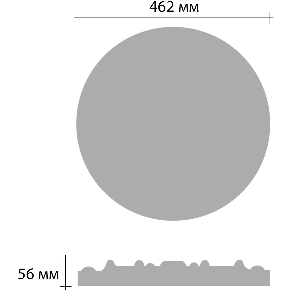 Розетка потолочная Decomaster (Декомастер) d наружный 462 мм, высота 56 мм DM-0452