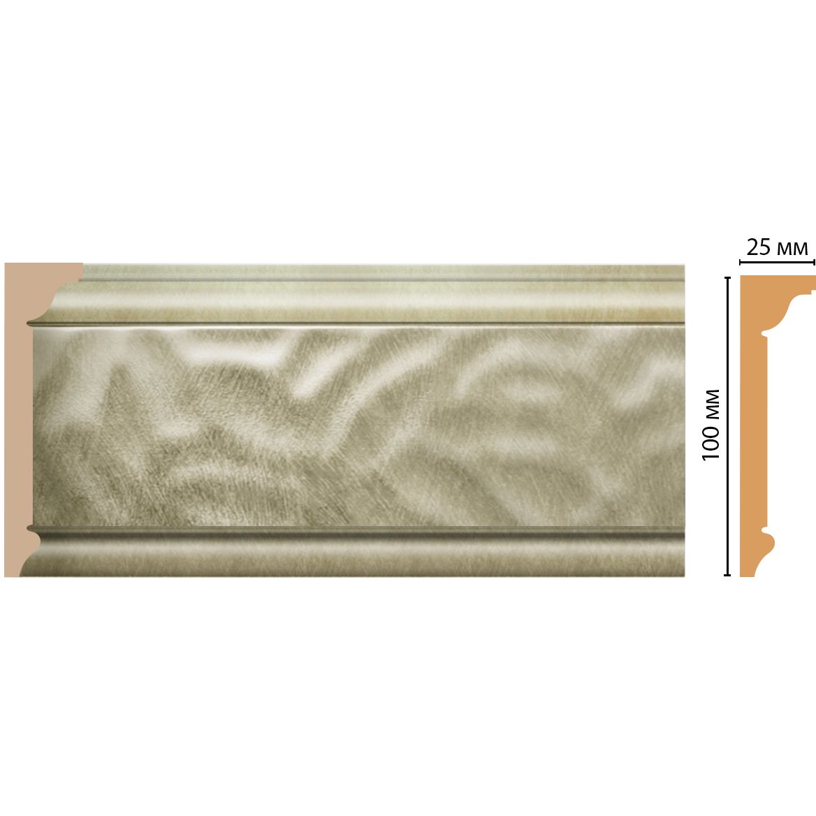 Плинтус потолочный Decomaster (Декомастер) 100х25х2400 мм D215-373