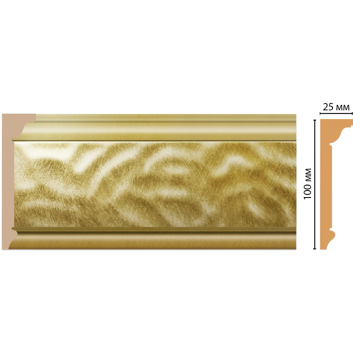 Плинтус потолочный Decomaster (Декомастер) 100х25х2400 мм D215-374