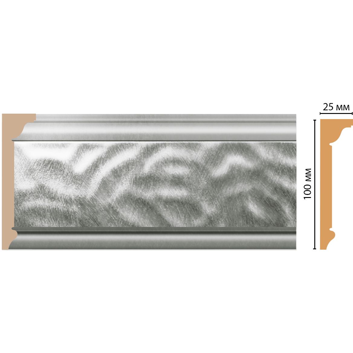 Плинтус потолочный Decomaster (Декомастер) 100х25х2400 мм D215-375