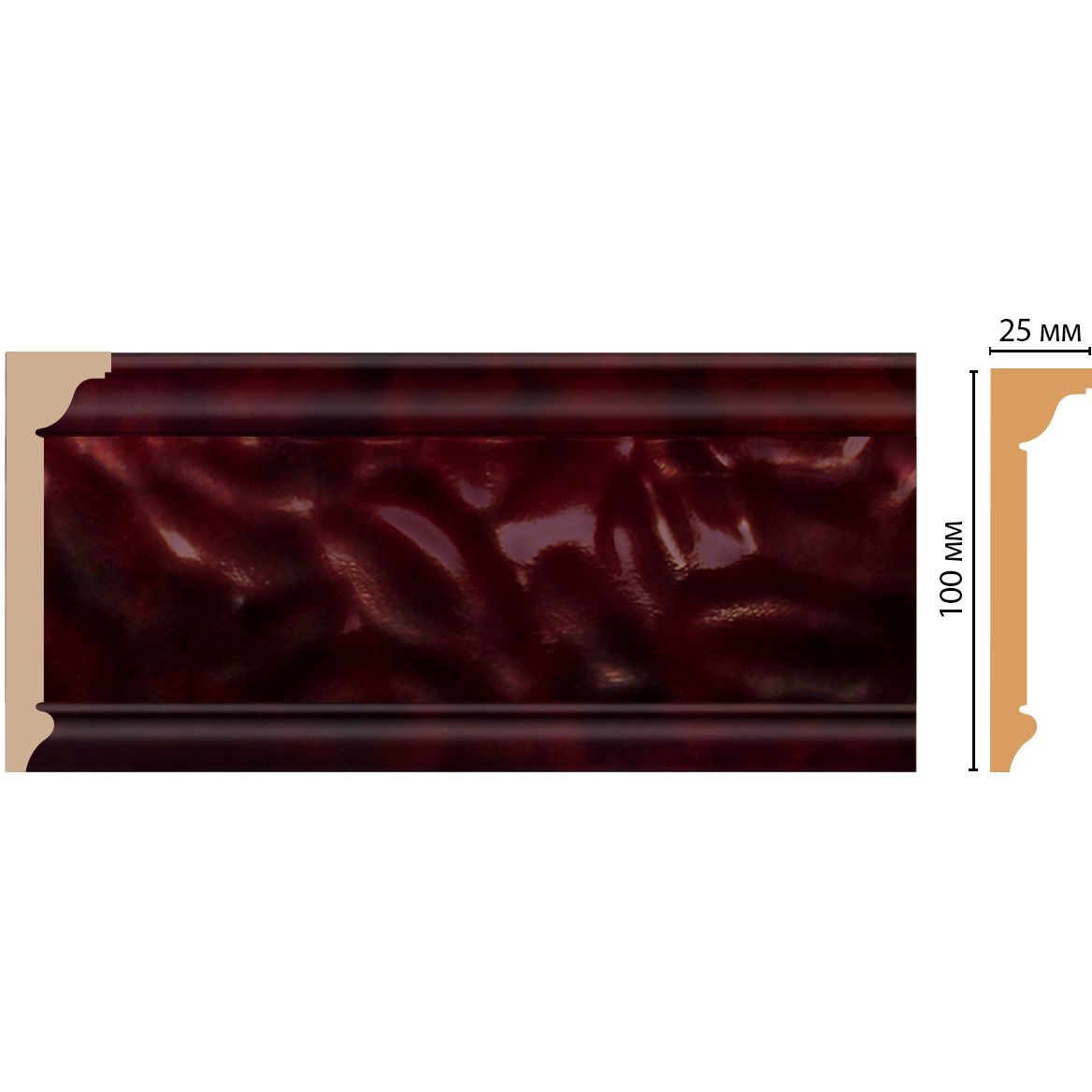 Плинтус потолочный Decomaster (Декомастер) 100х25х2400 мм D215-62