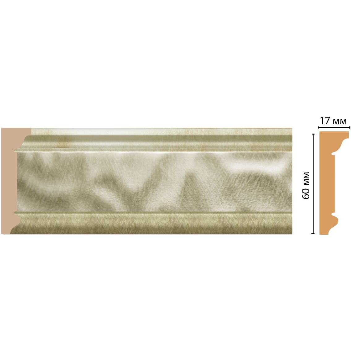 Плинтус потолочный Decomaster (Декомастер) 60х17х2400 мм D216-373